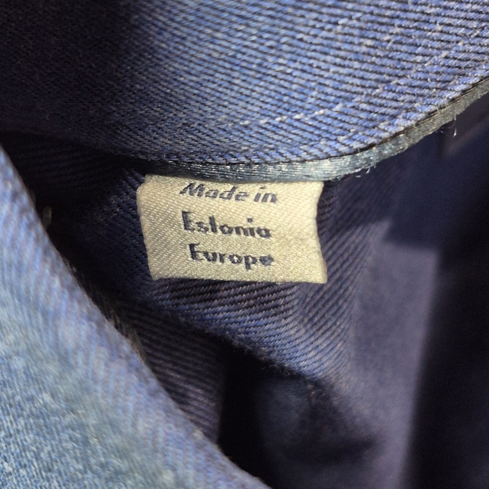 Eton Cambridge Contemporary Men's M 15.5 Blue Textured 100% Cotton Dress Shirt - Picture 6 of 8